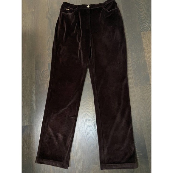 ST JOHN SPORT BY MARIE GRAY CORDUROY PANTS 5-POCKETS STRAIGH IN DARK BROWN~‎ 14